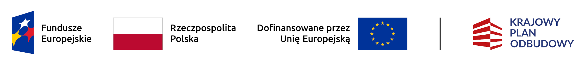 Banner informujący o dofinansowaniu z Funduszy Europejskich oraz programu Krajowy Plan Odbudowy.