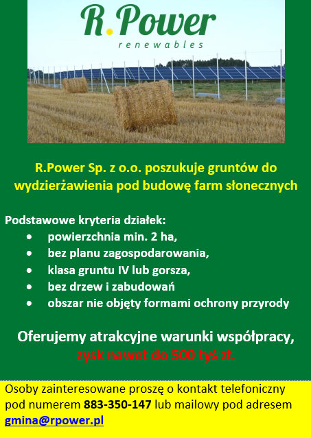 Elektrownia Słoneczna - Ogłoszenie