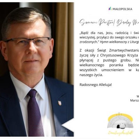Życzenia Wielkanocne Marszałka Województwa Małopolskiego Witolda Kozłowskiego