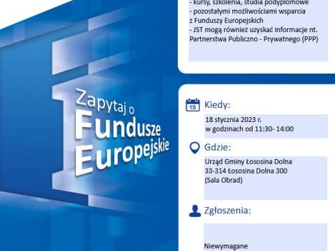 Zapraszamy na bezpłatne konsultacje dotyczące funduszy unijnych