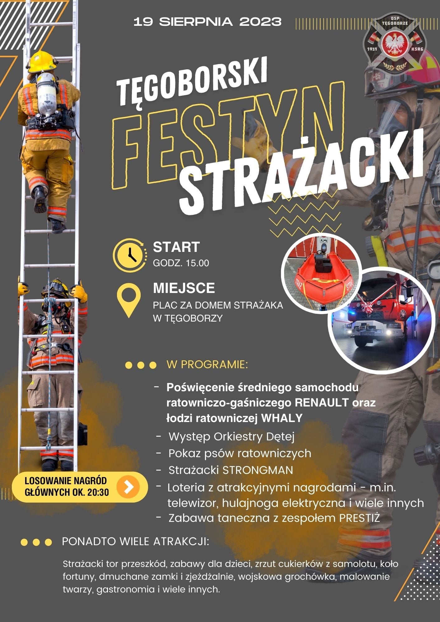 Festyn Strażacki w Tęgoborzy już w sobotę - 19 sierpnia 2023r.