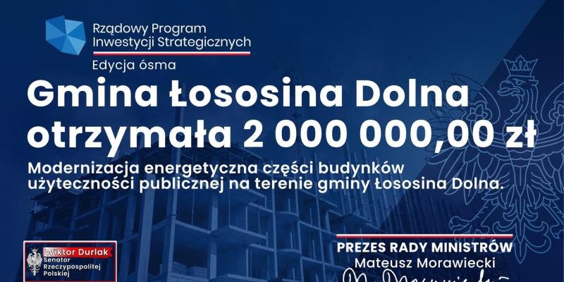 Do gminy Łososina Dolna trafią kolejne duże środki z programu Polski Ład!