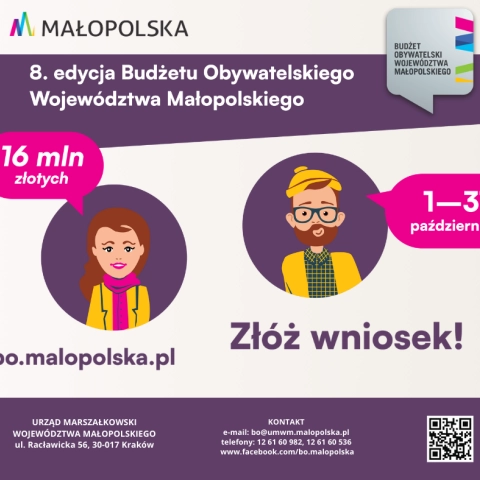 Wystartowała 8 edycja Budżetu Obywatelskiego Województwa Małopolskiego