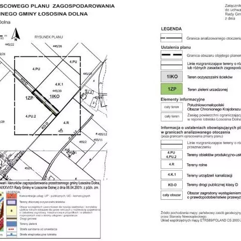 Projekt uchwały w sprawie: Uchwalenia zmiany MPZP Gminy Łososina Dolna