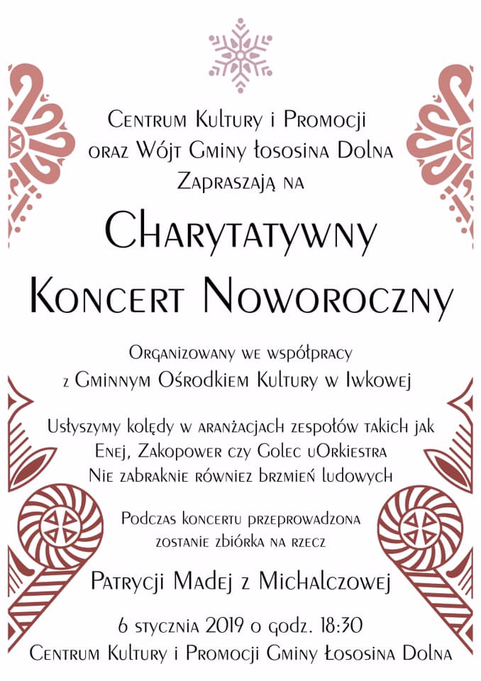 Zapraszamy serdecznie na Charytatywny Koncert Noworoczny!