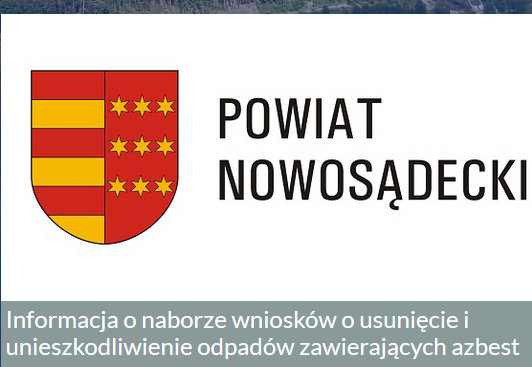 INFORMACJA O NABORZE wniosków o usunięcie i unieszkodliwienie odpadów zawierających AZBEST