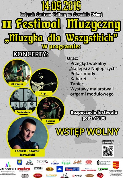 Festiwal Muzyczny "Muzyka dla Wszystkich" - ZAPRASZAMY 14.09.2019 r.