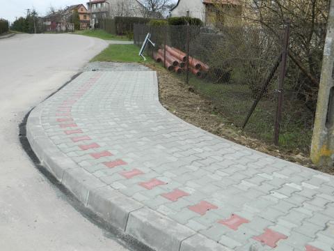 Centrum Rąbkowej z nowym chodnikiem