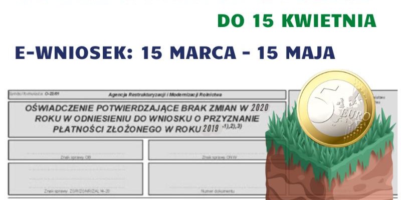 Rolniku! Po dopłaty z oświadczeniem zamiast eWniosku od 2 marca 2020r.