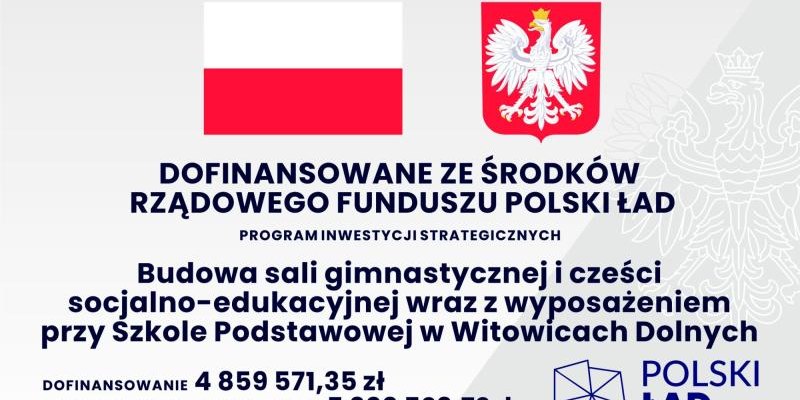 Budowa sali gimnastycznej w Witowicach Dolnych - umowa podpisana!