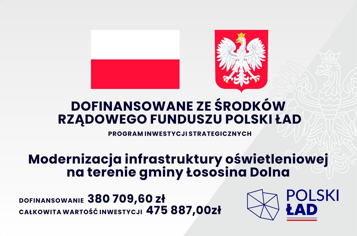 Modernizacja infrastruktury oświetleniowej na terenie gminy Łososina Dolna