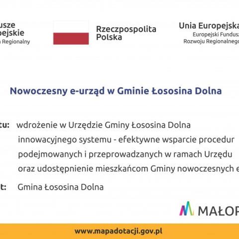 Realizujemy program "Nowoczesny e-urząd w Gminie Łososina Dolna"