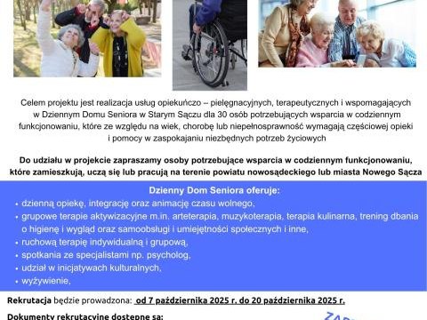 Rekrutacja do projektu pn. Dzienny Dom Seniora – nabór 2